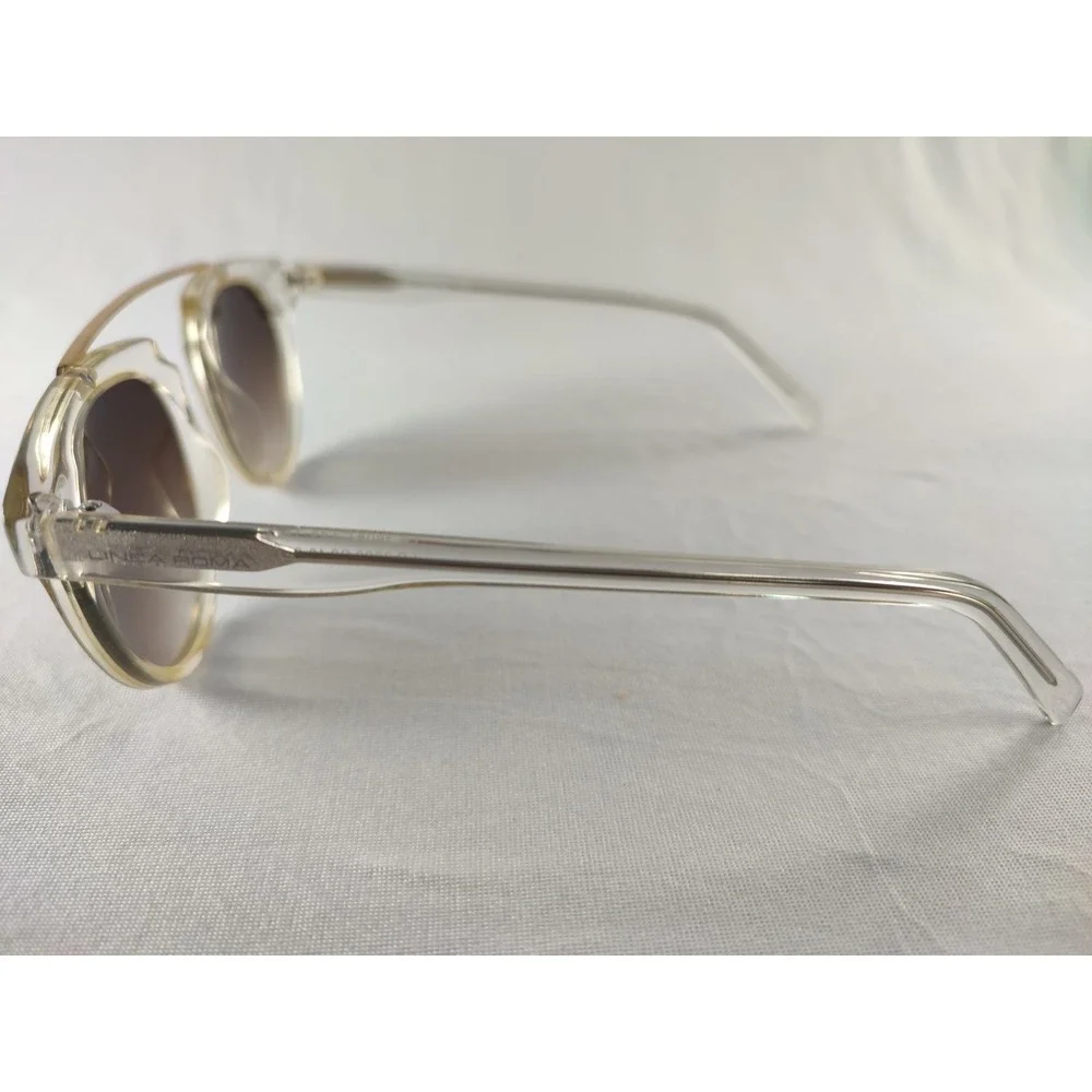 Linea Roma LR 3608 C2 Clear Gold Top Bar Sunglasses‎ Made in Italy 48-23 145